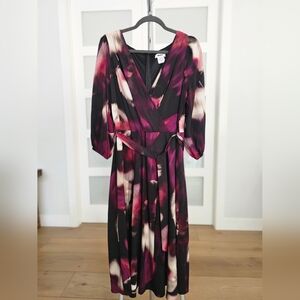 091. Dkny Black and Pink Bishop Sleeve DRESS